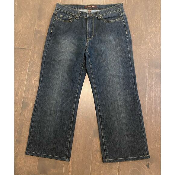 Bogari Jeans Women 29 Blue Dark Wash Cropped Denim Bling Pockets Embroidered - Picture 2 of 16